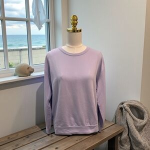 Pact Organic Women’s Cotton Blend Back Cut-out Sweatshirt Lavender Purple Sz L